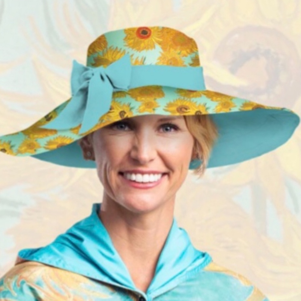 Van Gogh Sunflowers Reversible Sun Hat NWT